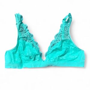 Victoria’s Secret PINK Green Lace Plunge Bra Size L